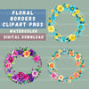 Floral Borders Circle 16 Clipart Bundle