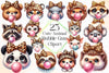 Animal Blowing Bubble Gum Clipart Bundle
