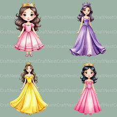 Princesses Clipart Bundle - CraftNest - Digital Crafting and Art