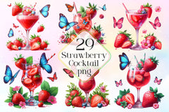 Strawberry Cocktail Clipart Bundle 2 - CraftNest - Digital Crafting and Art