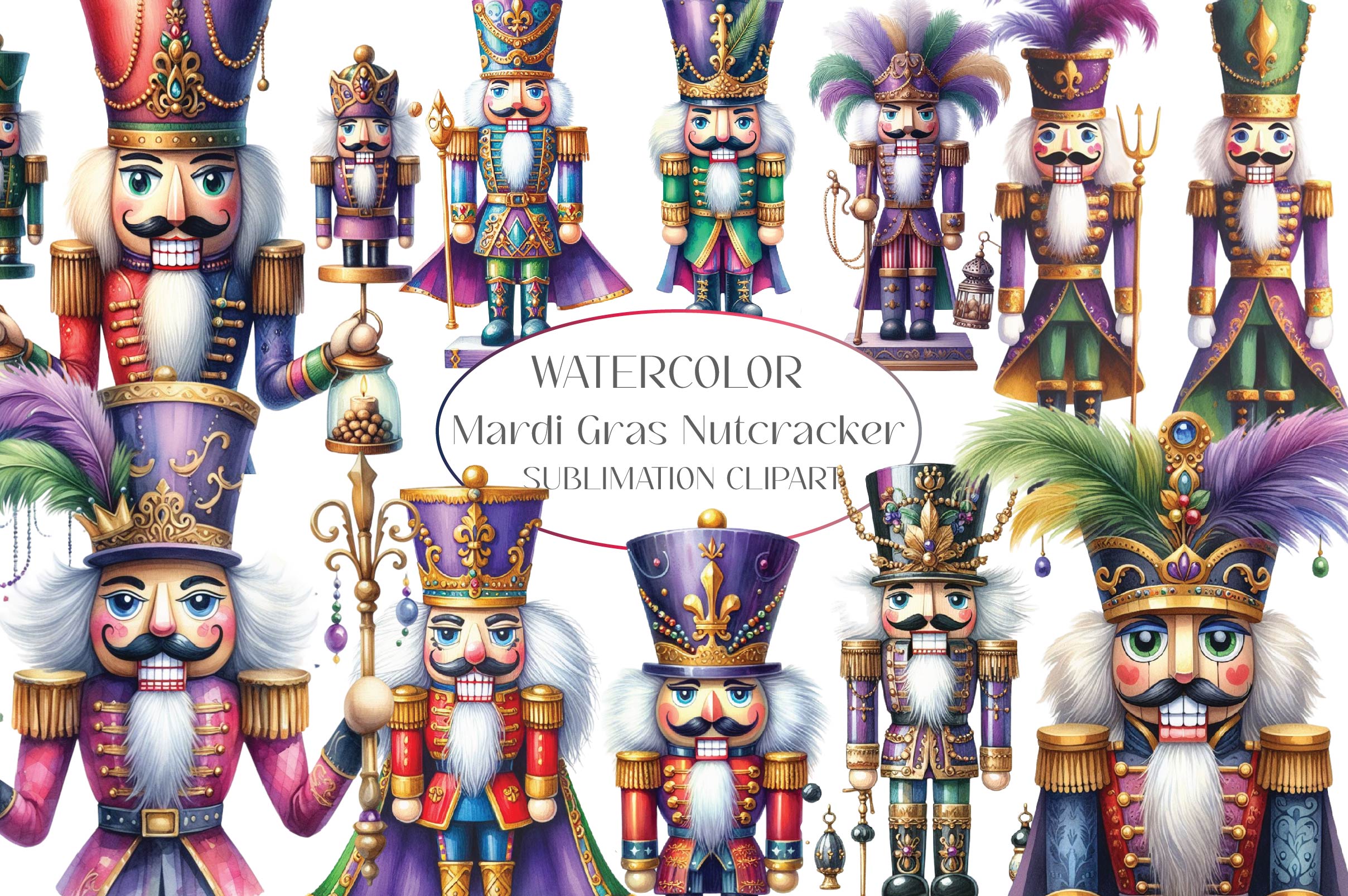 Mardi Gras Nutcracker Clipart Bundle - CraftNest - Digital Crafting and Art