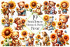 Sunflower Mama And Baby Bear Clipart Bundle 2