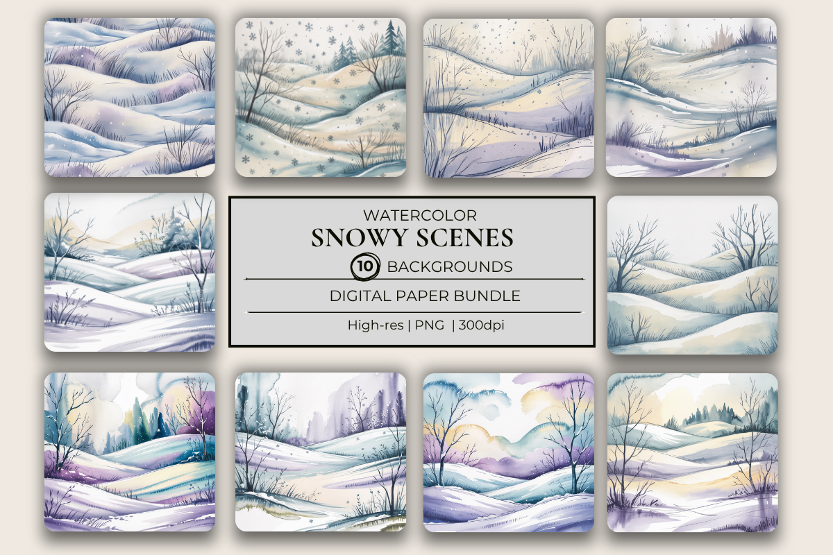 Snowy Scenes Background Papers