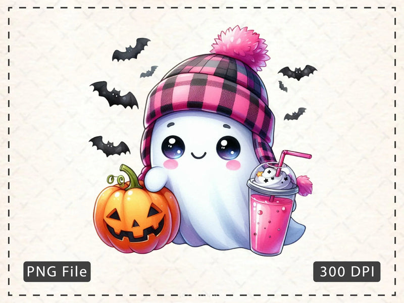 Cute Ghost Cute Halloween Clipart Bundle 4 - CraftNest - Digital Crafting and Art