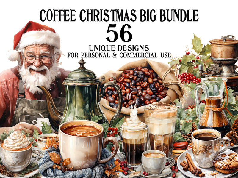 Coffee Christmas Clipart - CraftNest