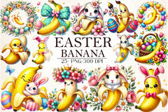 Easter Banana Clipart Bundle - CraftNest - Digital Crafting and Art