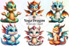 Yoga Dragon Clipart Bundle