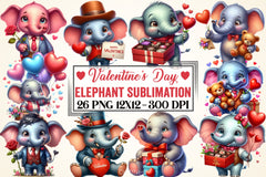 Valentine's Day Elephant Clipart Bundle - CraftNest - Digital Crafting and Art