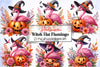 Witch Hat Flamingo Clipart Bundle