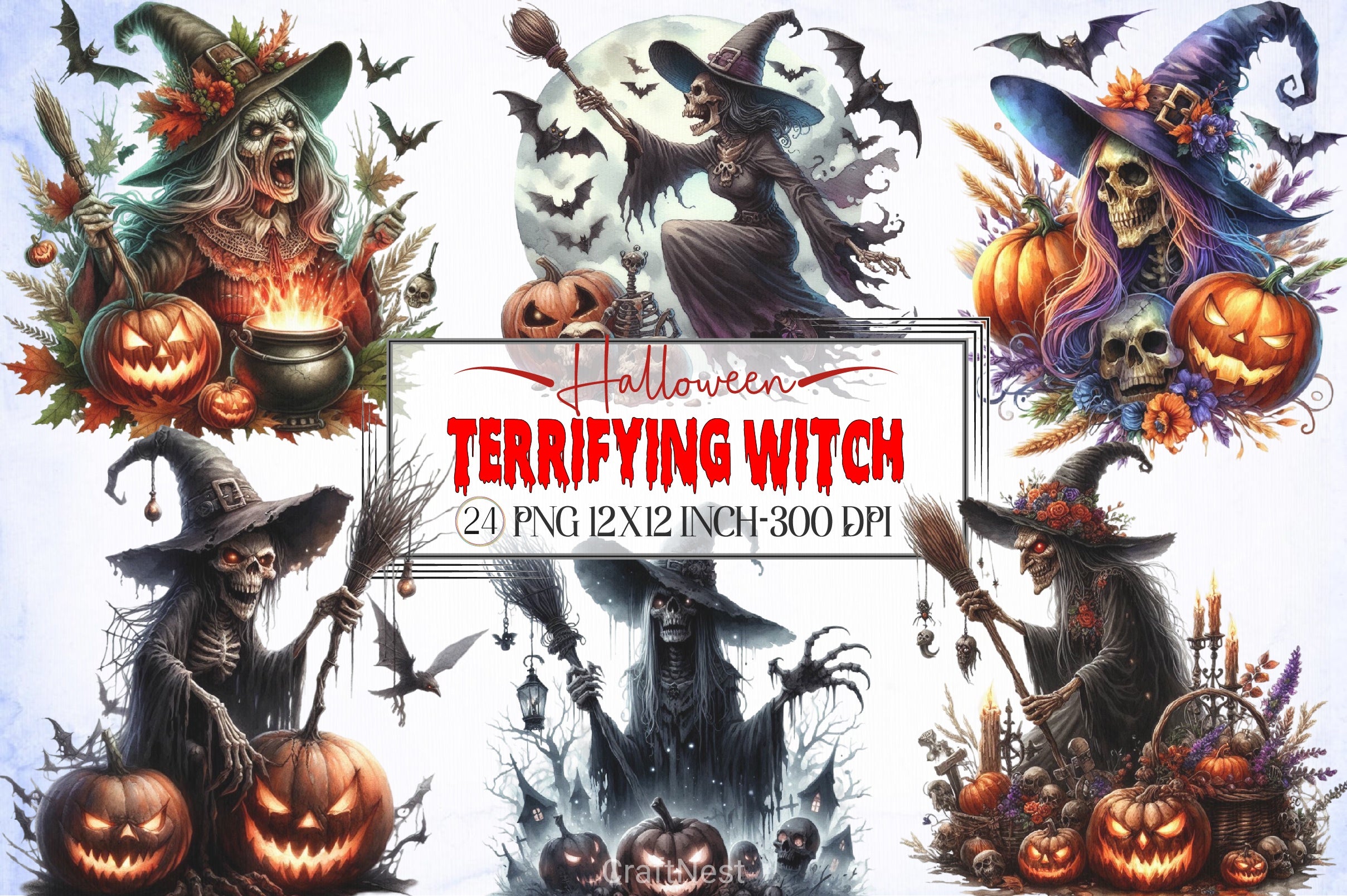 Halloween Witch Clipart Bundle - CraftNest - Digital Crafting and Art