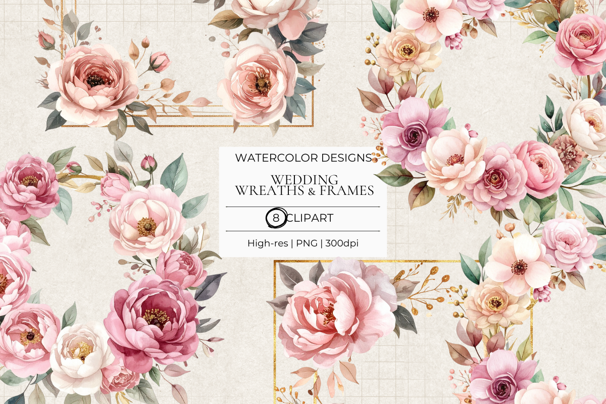 Wedding Wreaths & Frames Clipart
