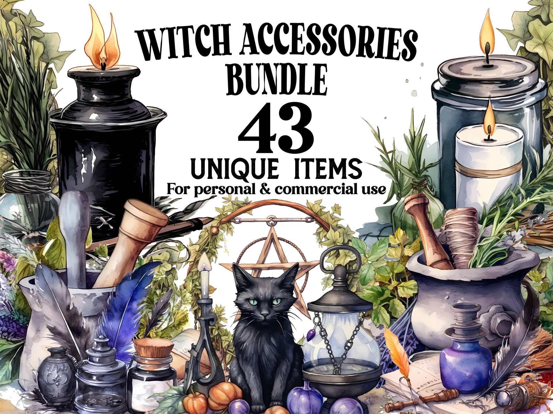 Witch Accessories Clipart - CraftNest