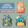 School Backpacks Clipart Bundle