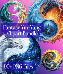 Fantasy Yin Yang Clipart Bundle - CraftNest - Digital Crafting and Art