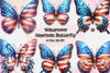 Butterfly American Flag Clipart Bundle