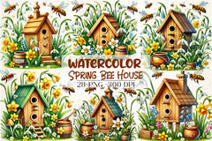 Spring Bee House Clipart Bundle - CraftNest - Digital Crafting and Art