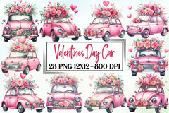 Valentine's Day Car Clipart Bundle - CraftNest - Digital Crafting and Art