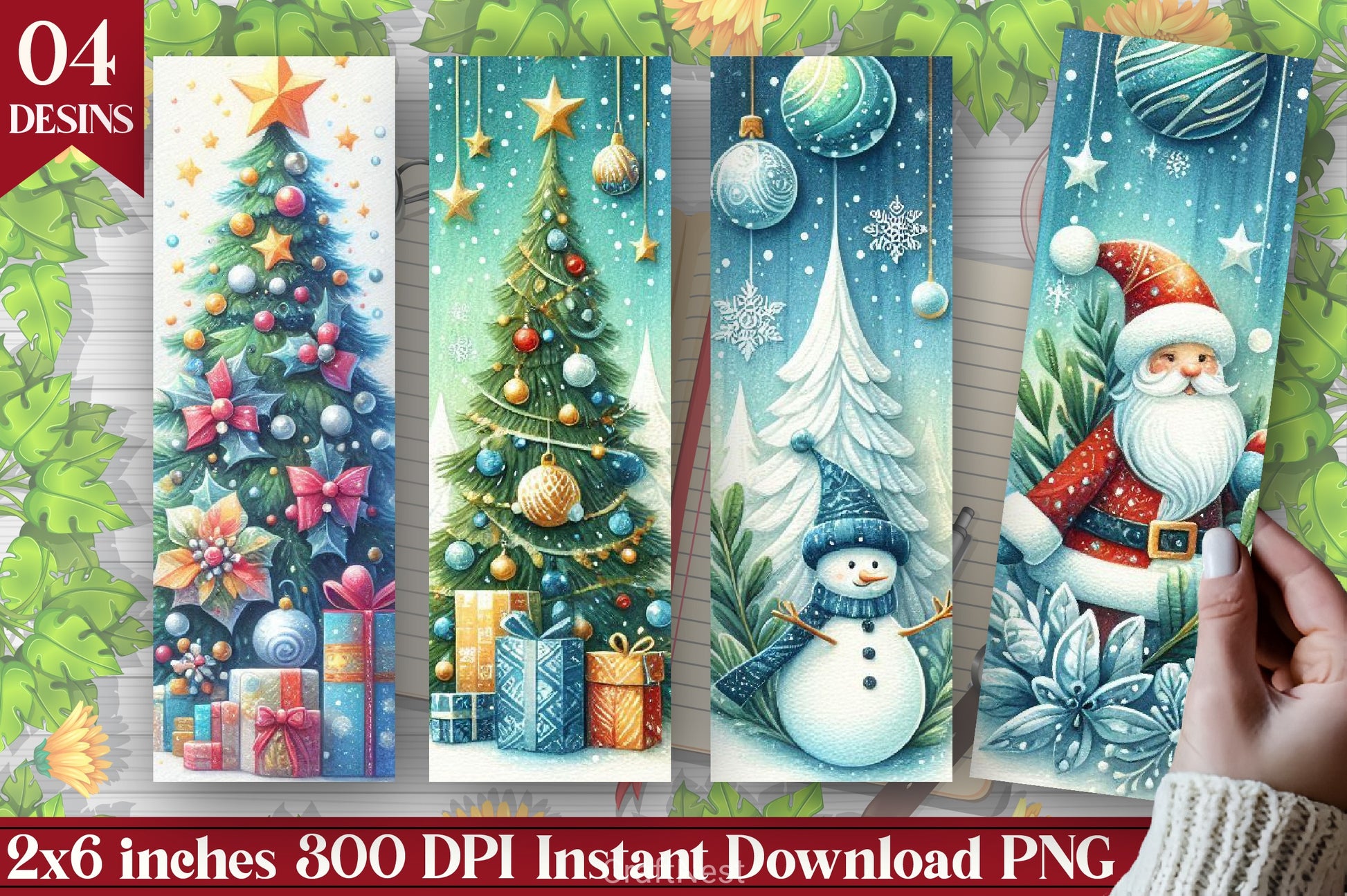 Christmas Bookmark Junk Journal 4 - CraftNest - Digital Crafting and Art