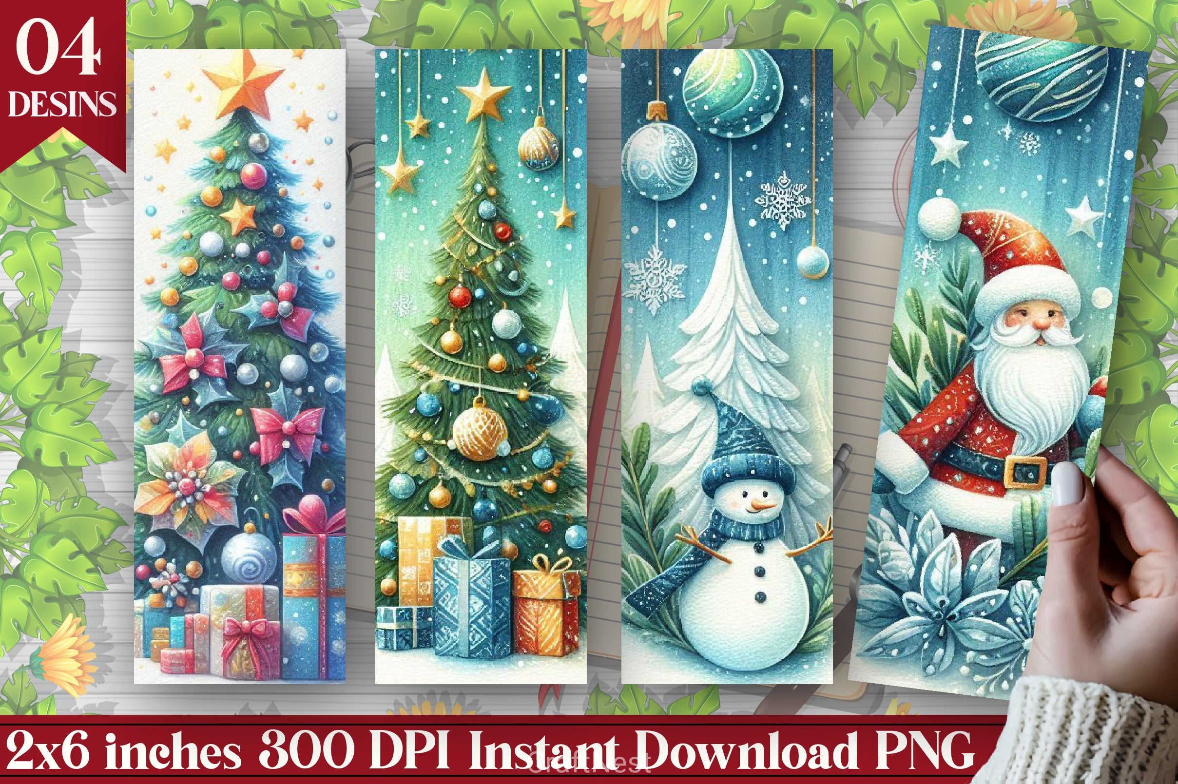 Christmas Bookmark Junk Journal 4 - CraftNest - Digital Crafting and Art