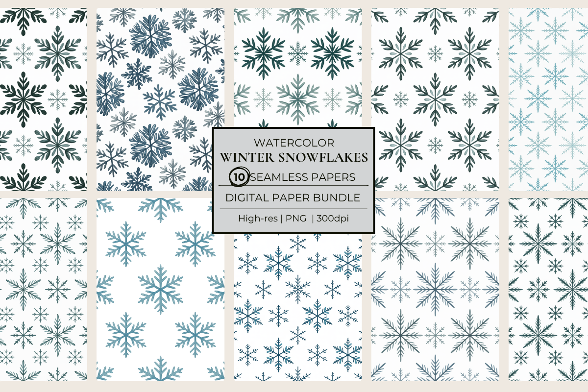 Winter Snowflakes Seamless Papers