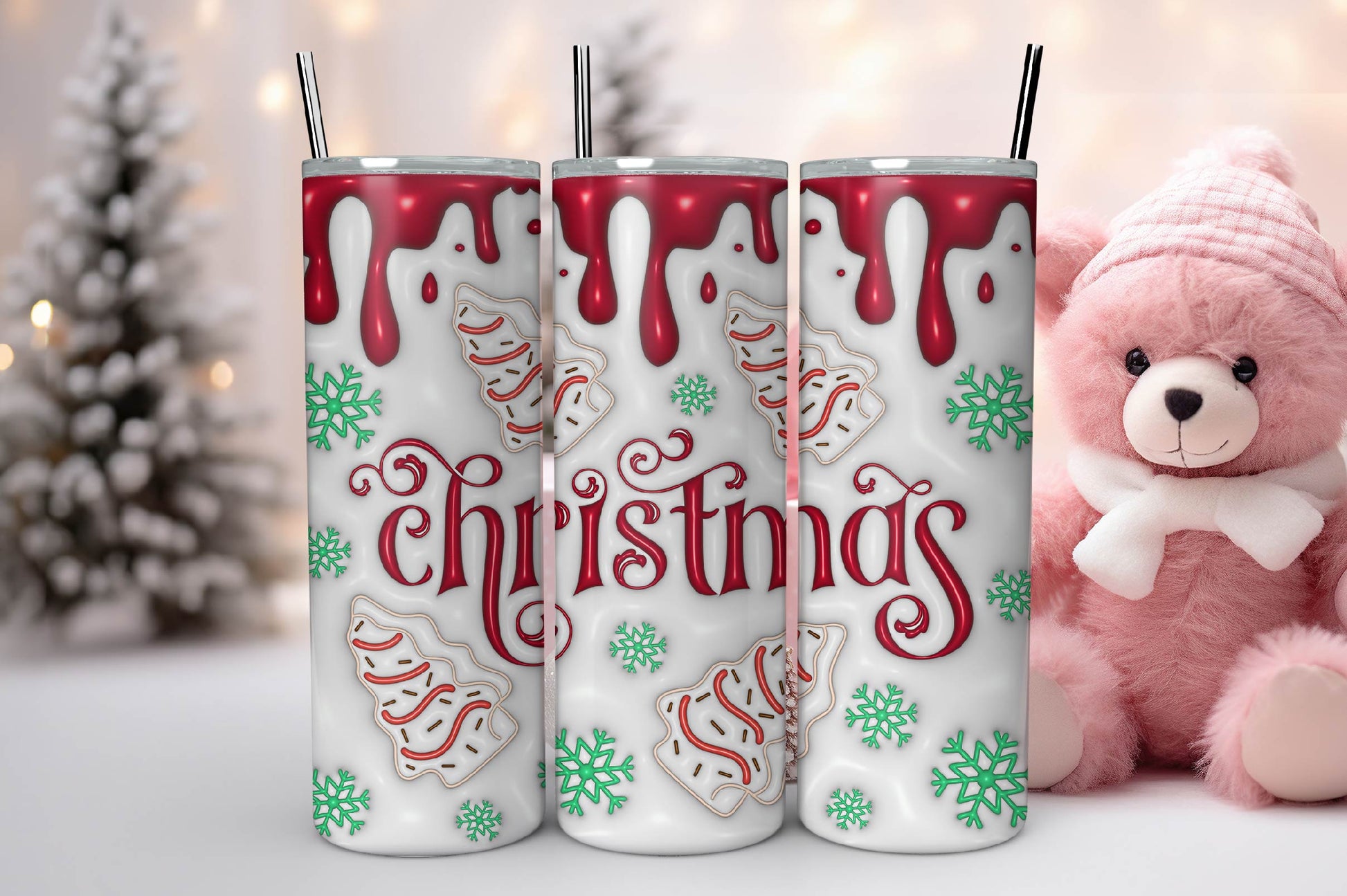 3D Inflated Christmas Tumbler Bundle 6 - CraftNest - Digital Crafting and Art