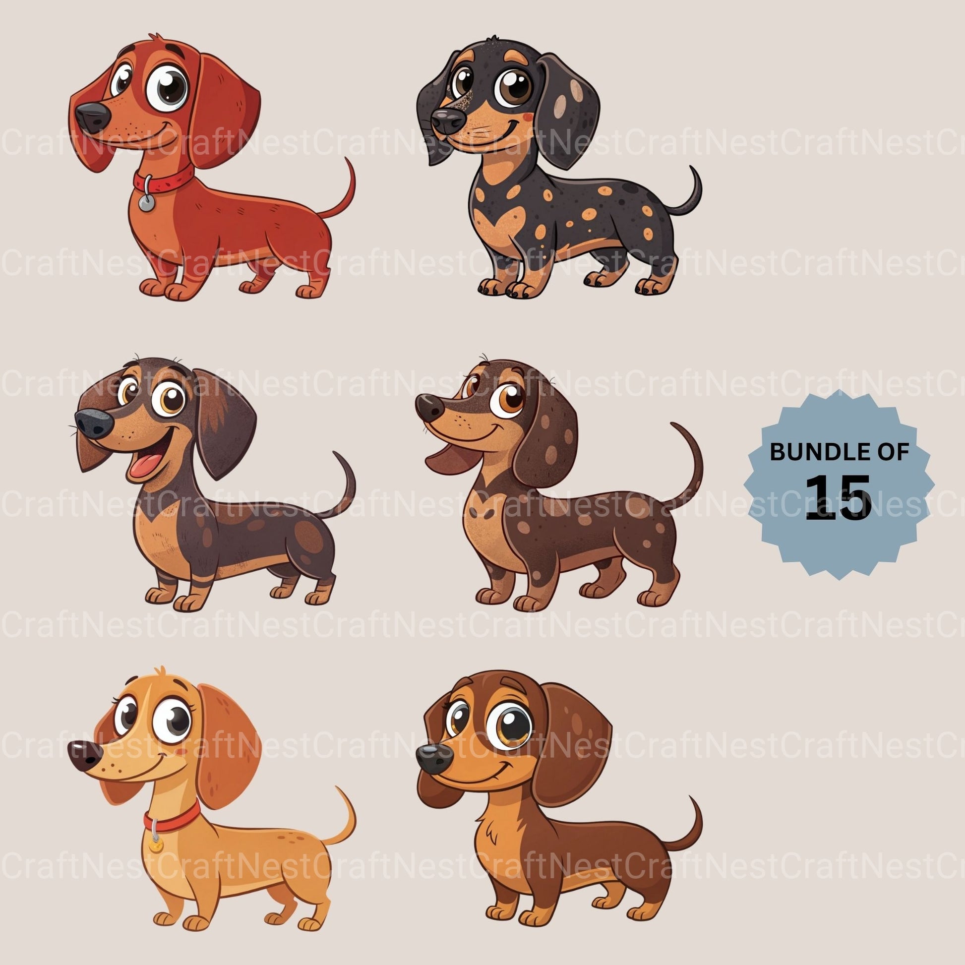 Dachshunds Clipart Bundle - CraftNest - Digital Crafting and Art