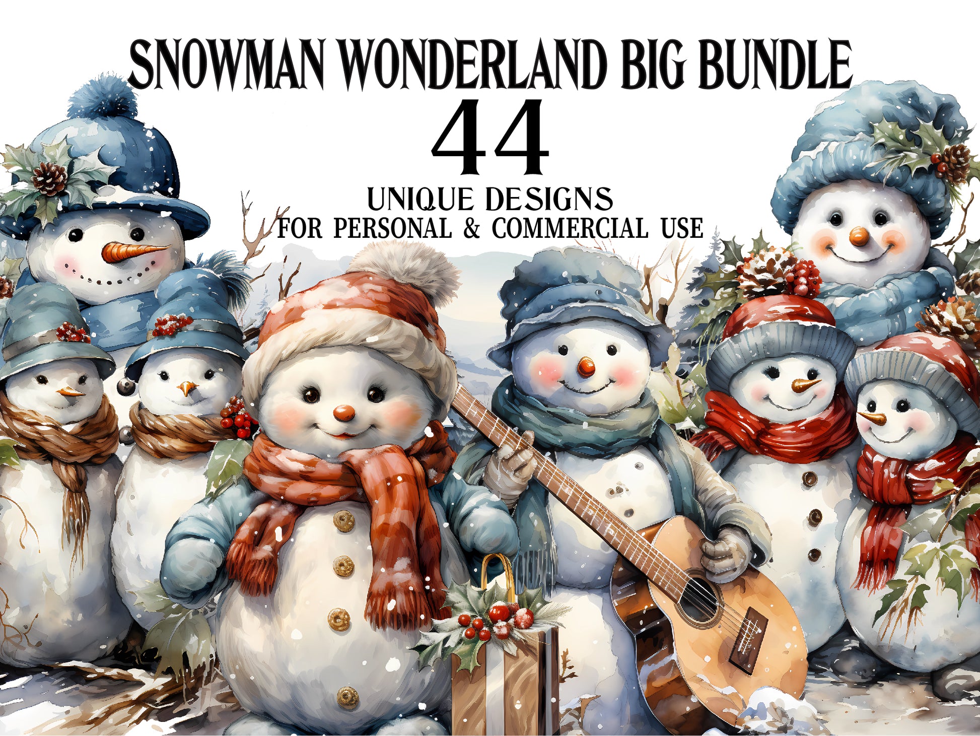 Snowman Wonderland Clipart - CraftNest