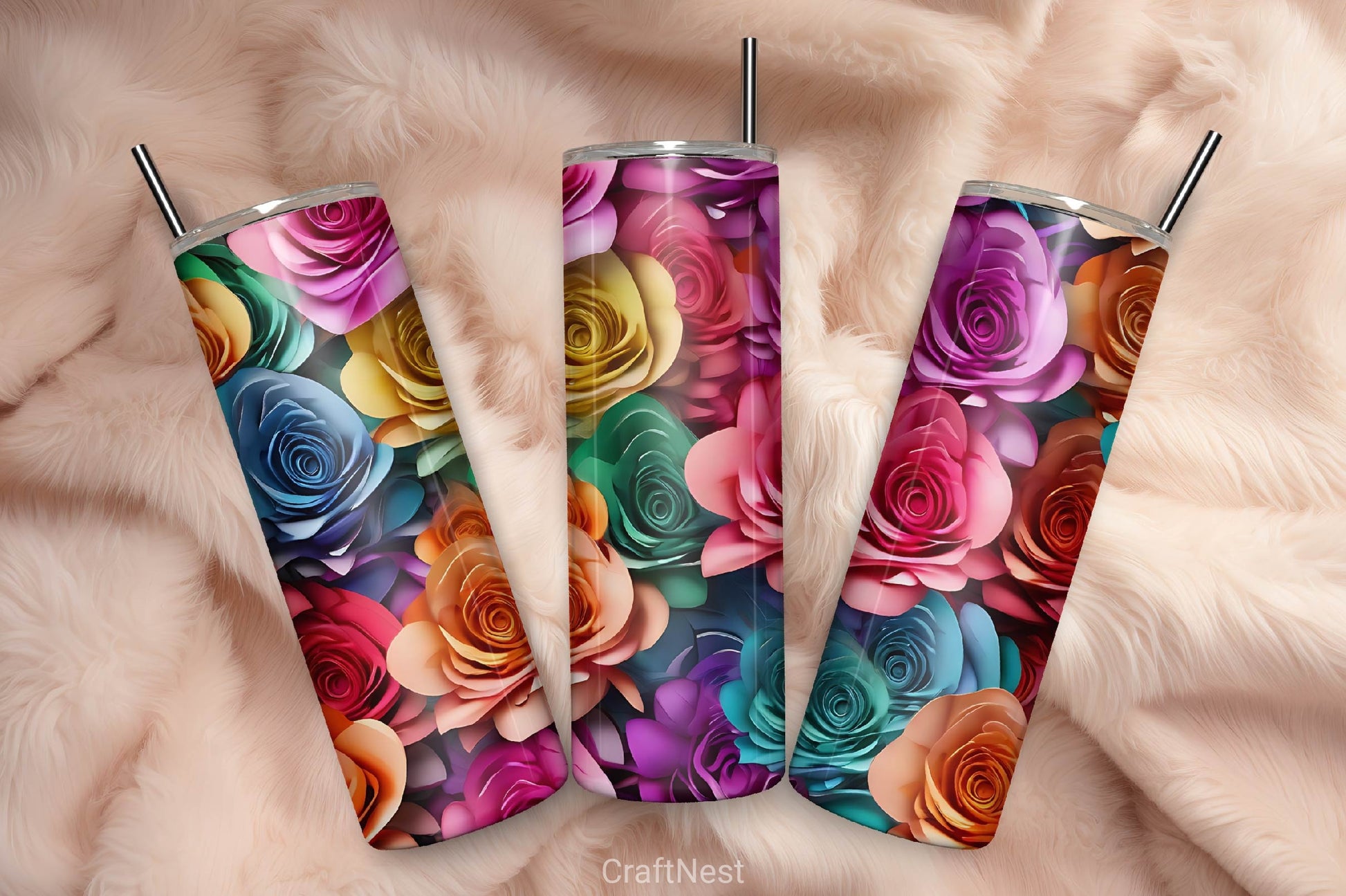 Flower Tumbler Wrap Bundle 30 - CraftNest - Digital Crafting and Art
