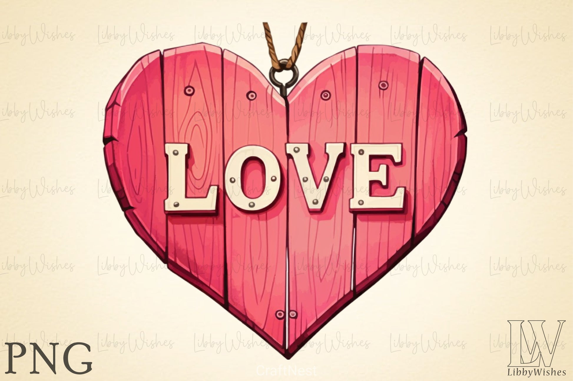Love Wooden Valentine Clipart Bundle - CraftNest - Digital Crafting and Art