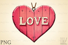 Love Wooden Valentine Clipart Bundle - CraftNest - Digital Crafting and Art