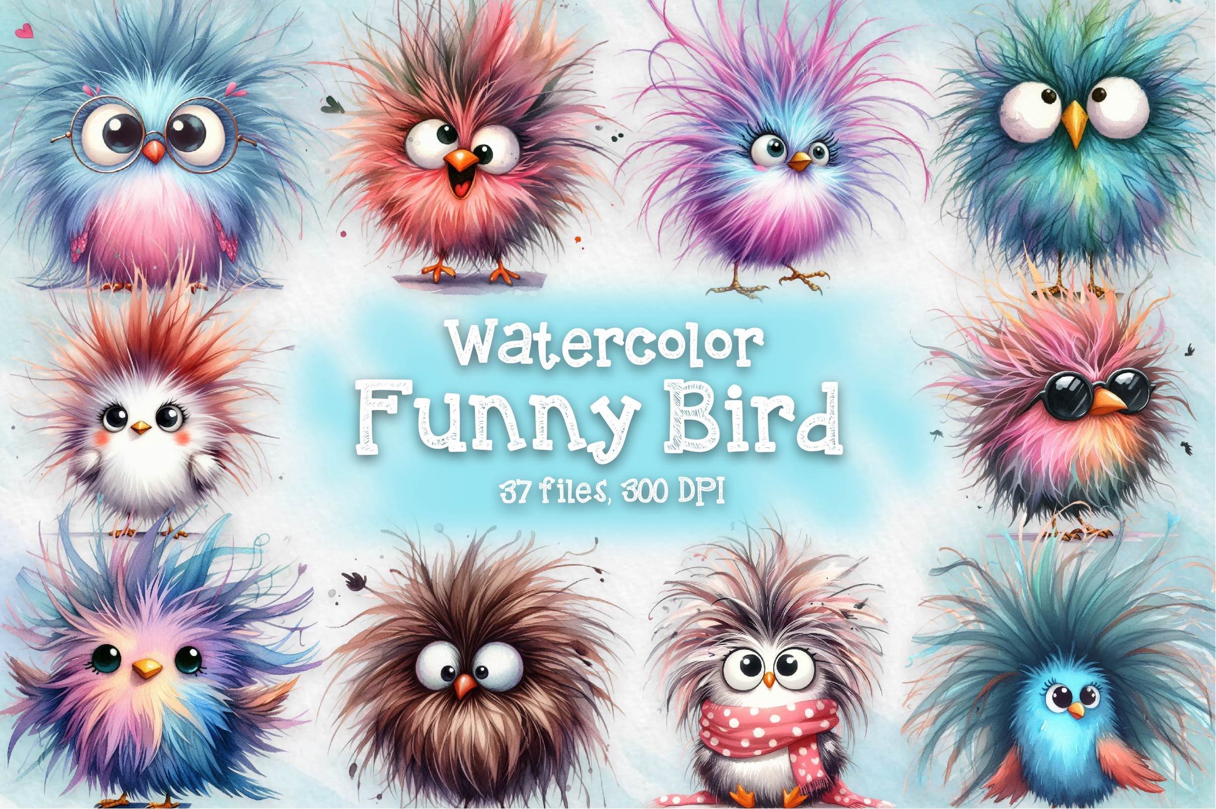 Funny Bird Funny Bird Clipart Bundle - CraftNest - Digital Crafting and Art