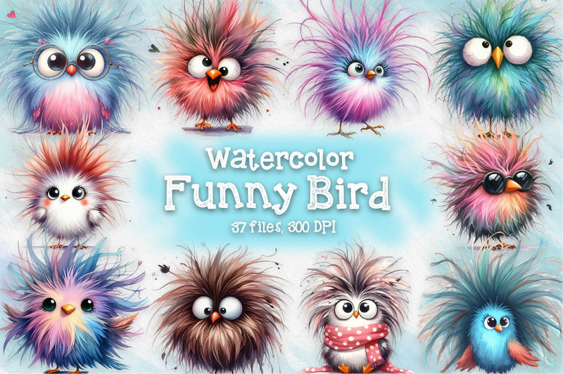 Funny Bird Funny Bird Clipart Bundle - CraftNest - Digital Crafting and Art