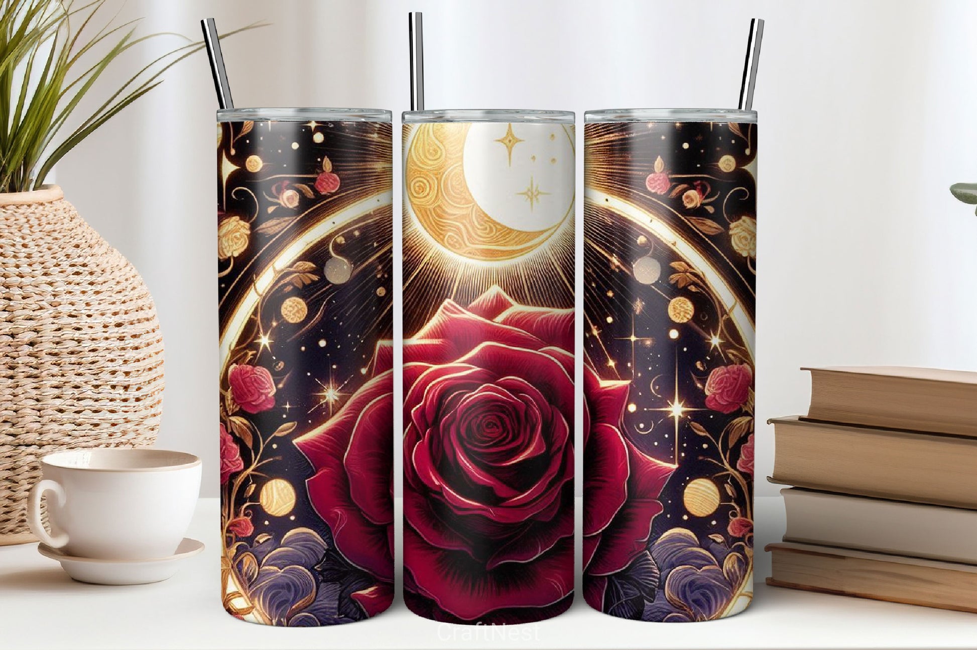 Rose Flowers Tumbler Wrap Bundle 3 - CraftNest - Digital Crafting and Art