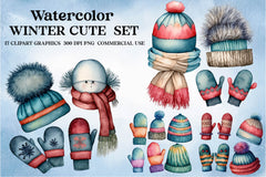 Winter Cute Set Of Mittens Clipart Bundle - CraftNest - Digital Crafting and Art