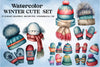 Winter Cute Set Of Mittens Clipart Bundle