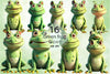 Green Frog Clipart Bundle