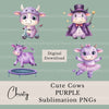 Purple Cows Clipart Bundle