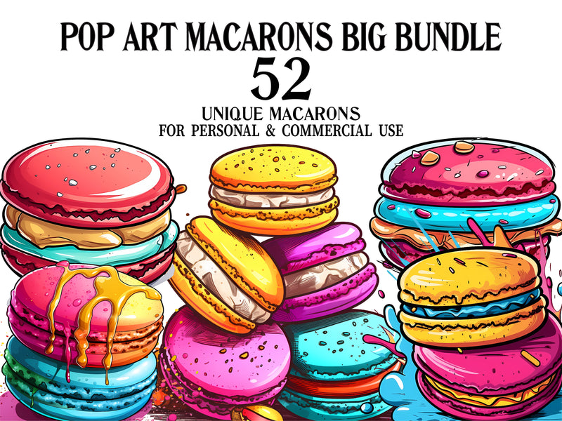 Pop Art Macarons Clipart - CraftNest