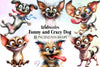 Funny Crazy Dog Clipart Bundle