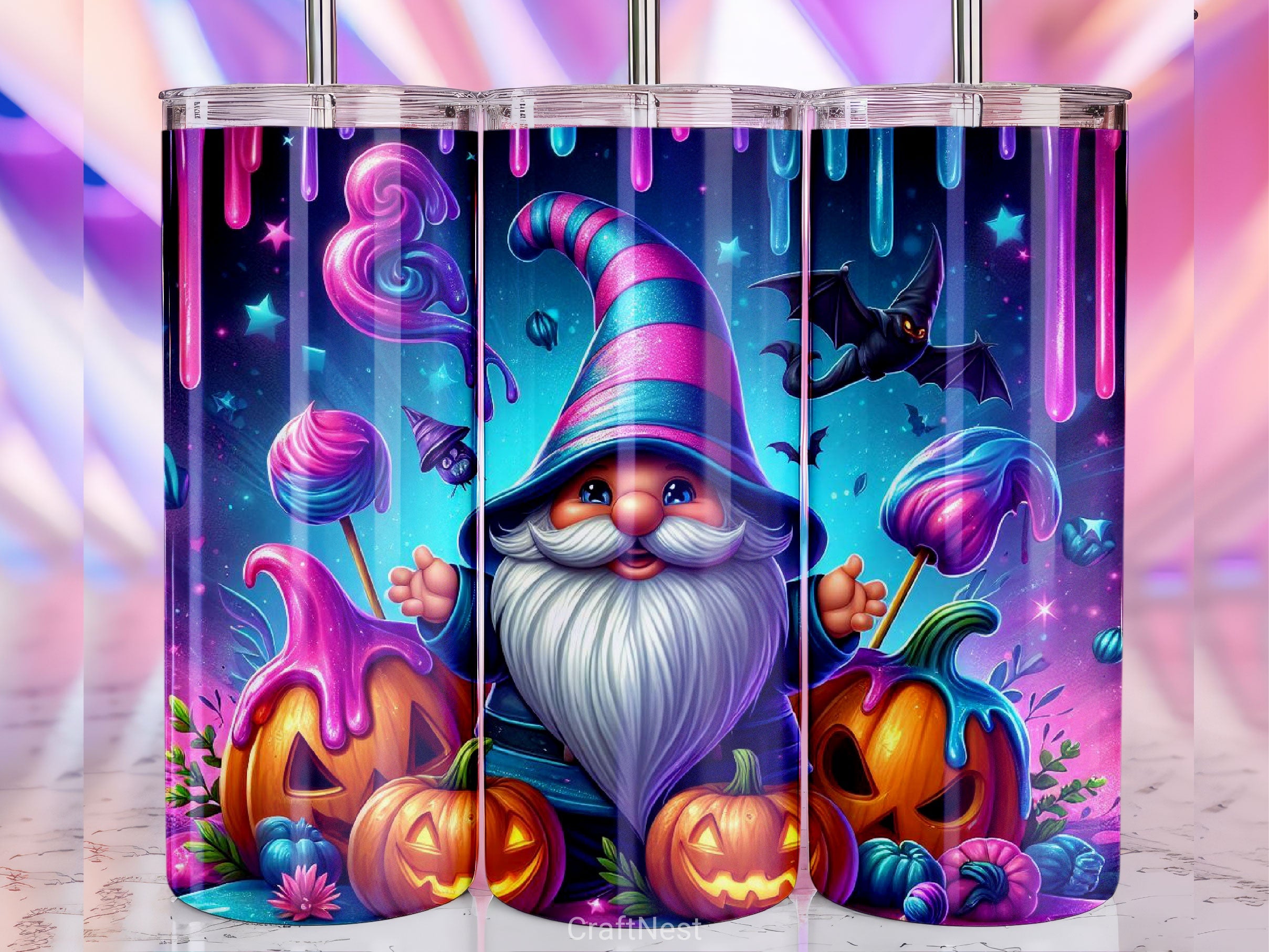 Halloween Gnome Tumbler Wrap Bundle 15 - CraftNest - Digital Crafting and Art