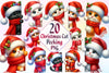 Christmas Cat Peeking Around Corner Clipart Bundle