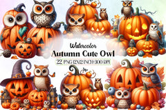 Autumn Owl Clipart Bundle - CraftNest - Digital Crafting and Art