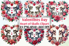 Valentine's Day Skull Heart Clipart Bundle - CraftNest - Digital Crafting and Art