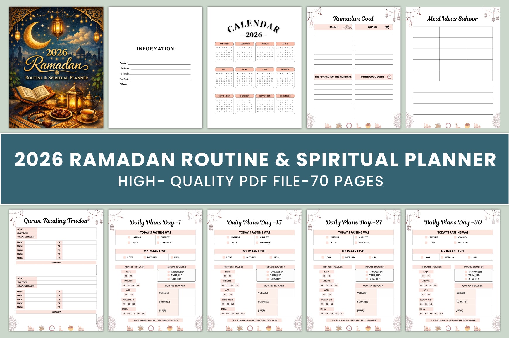 Ramadan Routine Spiritual Planner