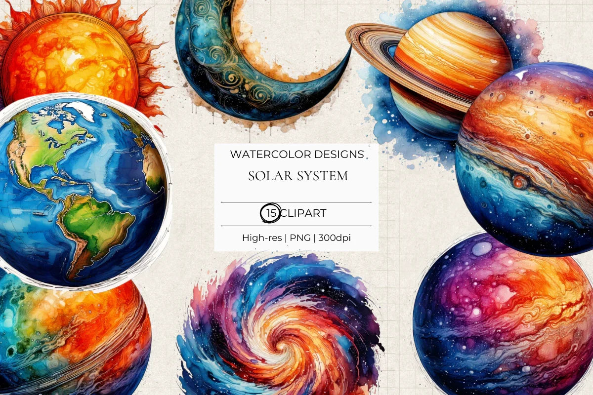Solar System Clipart - CraftNest - Digital Crafting and Art
