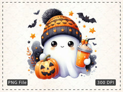 Cute Ghost Cute Halloween Clipart Bundle 9 - CraftNest - Digital Crafting and Art