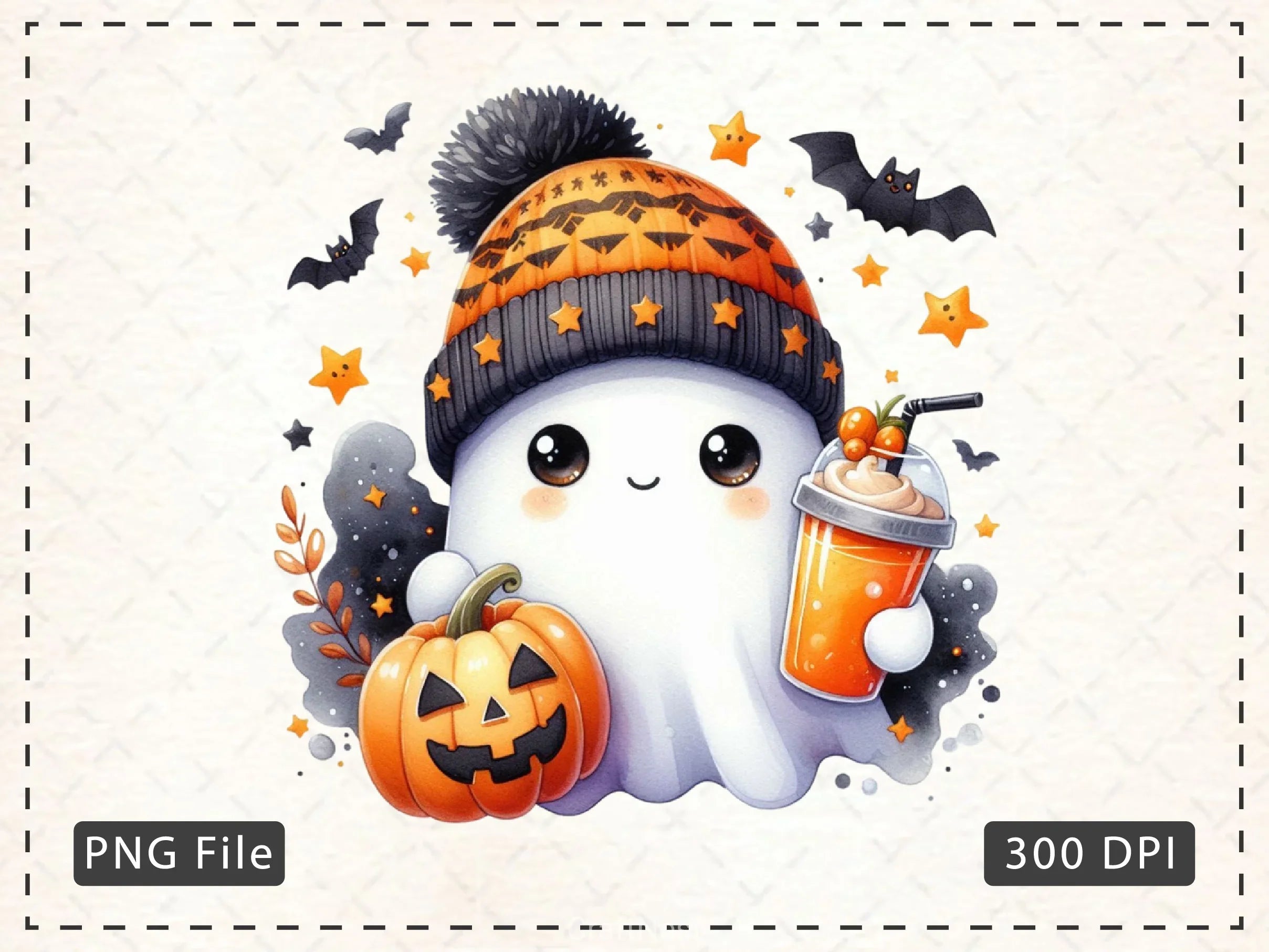 Cute Ghost Cute Halloween Clipart Bundle 9 - CraftNest - Digital Crafting and Art