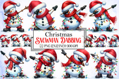 Snowman Dabbing Christmas Clipart Bundle - CraftNest - Digital Crafting and Art