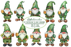 St Patricks Day Gnome Clipart Bundle 1 - CraftNest - Digital Crafting and Art