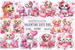 Valentine Dog Clipart Bundle 3 - CraftNest - Digital Crafting and Art